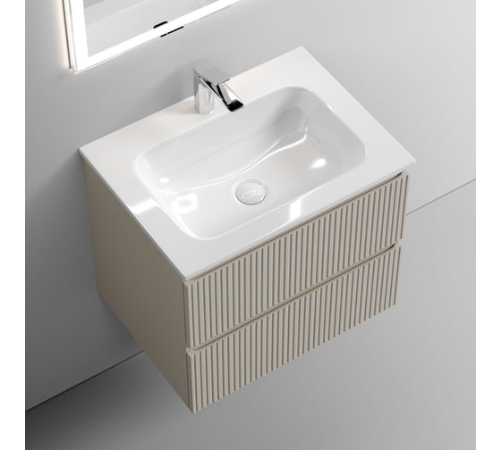 Подвесная тумба Sancos Snob T 590x445x500, c двумя ящиками оснащенными доводчиками, Beige Soft SNT60CE