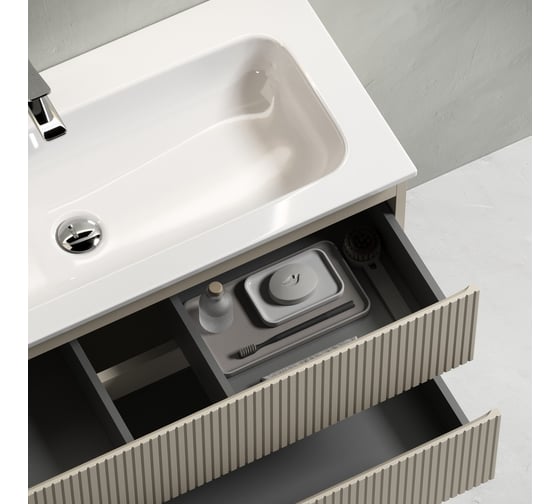 Подвесная тумба Sancos Snob T 590x445x500, c двумя ящиками оснащенными доводчиками, Beige Soft SNT60CE