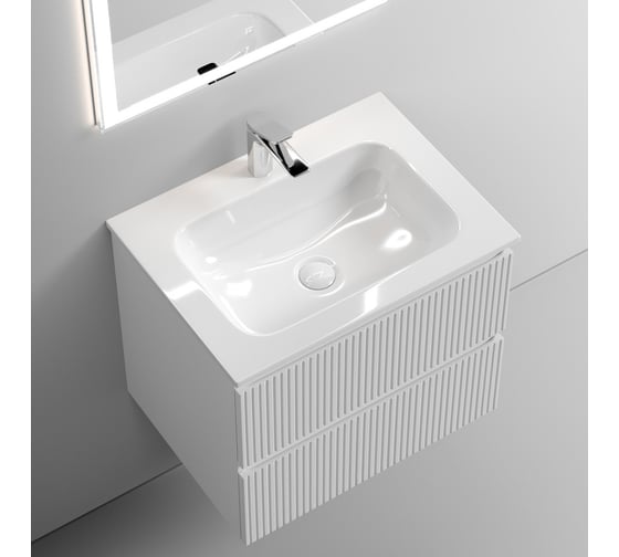 Подвесная тумба Sancos Snob T 590x445x500, c двумя ящиками оснащенными доводчиками, Bianco SNT60W