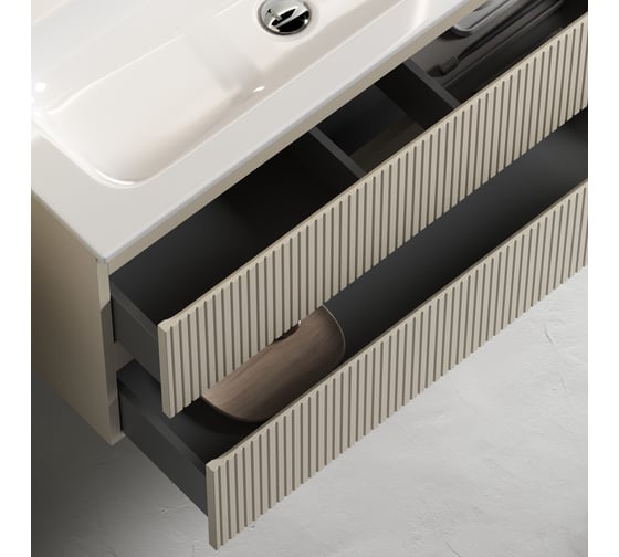 Подвесная тумба Sancos Snob T 790x445x500, c двумя ящиками оснащенными доводчиками, Beige Soft SNT80CE