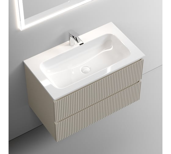 Подвесная тумба Sancos Snob T 790x445x500, c двумя ящиками оснащенными доводчиками, Beige Soft SNT80CE