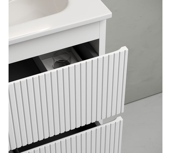 Подвесная тумба Sancos Snob T 790x445x500, c двумя ящиками оснащенными доводчиками, Bianco SNT80W