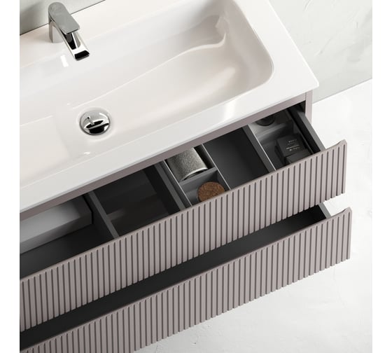 Подвесная тумба Sancos Snob T 995x445x500, c двумя ящиками оснащенными доводчиками, Doha Soft SNT100SM