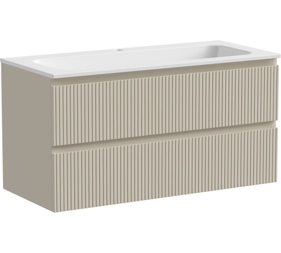 Подвесная тумба Sancos Snob T 995x445x500, c двумя ящиками оснащенными доводчиками, Beige Soft SNT100CE 1