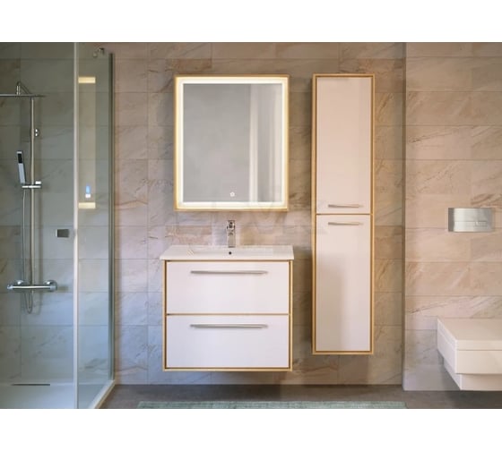 Зеркало RAVAL Frame 60 Дуб сонома с подсветкой сенсор Fra.02.60/W-DS