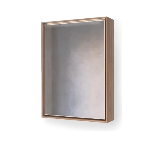 Зеркало RAVAL Frame 60 Дуб трюфель с подсветкой сенсор Fra.02.60/DT 1