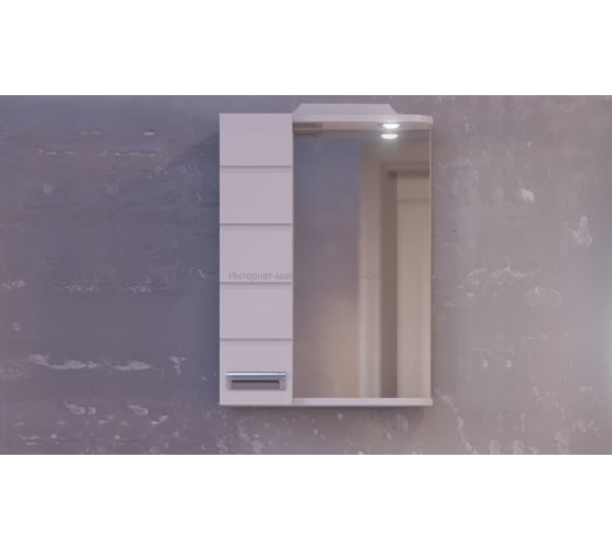Зеркало-шкаф RAVAL Kub 50 Белый с подсветкой Kub.03.50/W