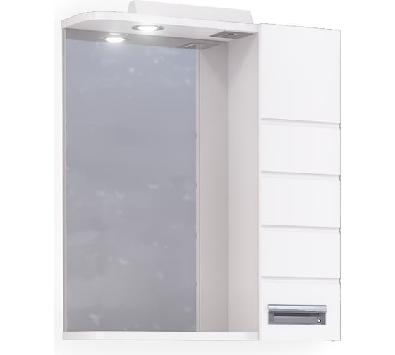 Зеркало-шкаф RAVAL Kub 60 Белый с подсветкой Kub.03.60/W