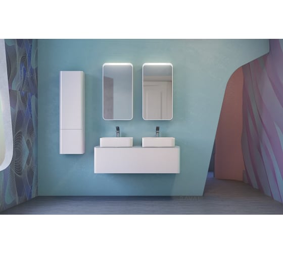 Зеркало-шкаф RAVAL Pure 46 Белый с подсветкой Pur.03.46/W
