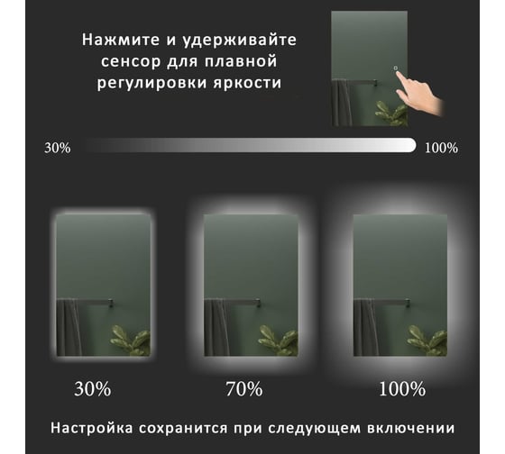 Зеркало-шкаф ALIAS Квартал 90x60 см, с нейтральной LED-подсветкой, универсальный sh90602