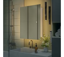 Зеркало-шкаф ALIAS Квартал 90x60 см, с тёплой LED-подсветкой, универсальный sh90603