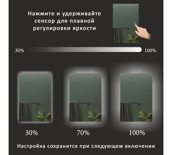 Зеркало-шкаф ALIAS Квартал 80x50 см, с тёплой LED-подсветкой, универсальный sh80503