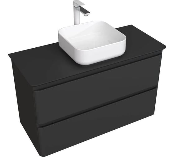 Тумба Aquanet Эмбер 105 2 ящика цв.черный матовый (330470) 00330470