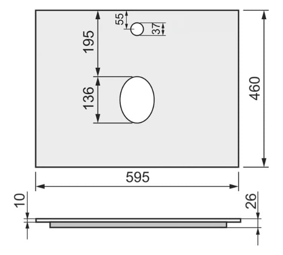 Столешница RAVAL Frame 60 Белая Fra.06.60/W