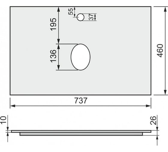 Столешница RAVAL Frame 75 Белая Fra.06.75/W