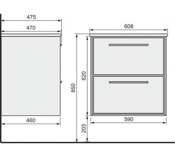 Тумба RAVAL Frame 60 подвесная Дуб трюфель Fra.01.60/P/DT