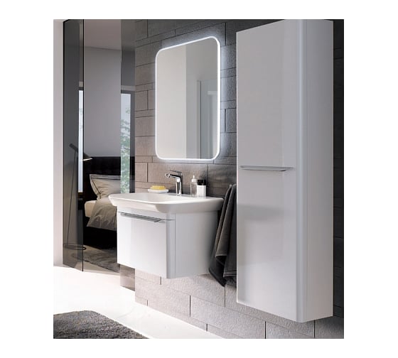Шкафчик под раковину GEBERIT myDay 1 ящик, с подсветкой, белый глянец Y824065000 00000048058
