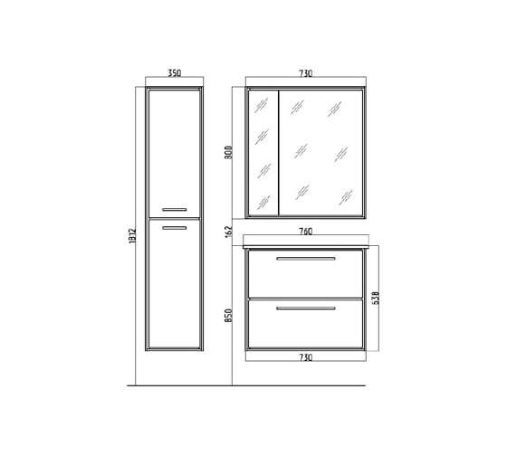 Зеркало RAVAL-шкаф Frame 75 Дуб сонома с подсветкой, розеткой Fra.03.75/DS