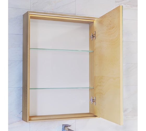 Зеркало-шкаф RAVAL Frame 60 Дуб сонома с подсветкой, розеткой Fra.03.60/W-DS