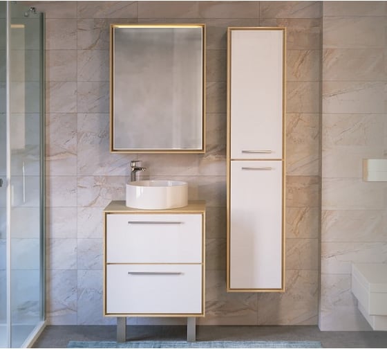 Зеркало-шкаф RAVAL Frame 60 Дуб сонома с подсветкой, розеткой Fra.03.60/W-DS