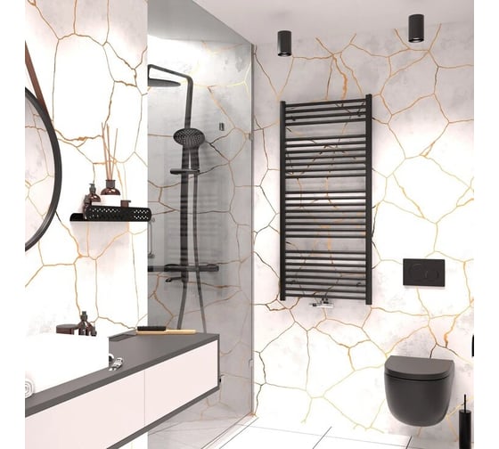 Полка для ванной комнаты INCANTOMETALLICO Diamante platino, 46x10x6 см. нержавеющая сталь, без сверления на липучках, черная сота platino черная 1 шт нержа
