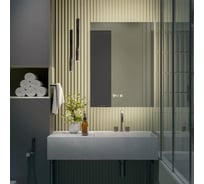 Зеркало-шкаф ALIAS Квартал 80x60 c холодной LED-подсветкой, правый, с часами sh806015r