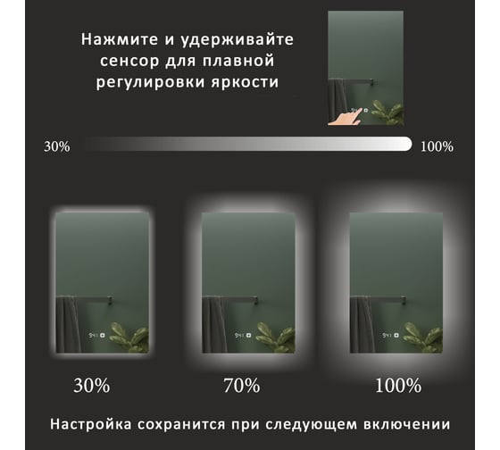 Зеркало-шкаф ALIAS Квартал 80x60 c холодной LED-подсветкой, правый, с часами sh806015r