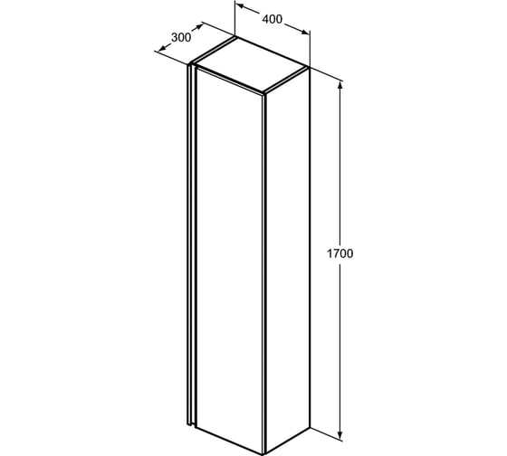 Пенал для подвесного монтажа IDEAL STANDARD TESI 1 дверца, плавное закрытие T0054OV 00000053220