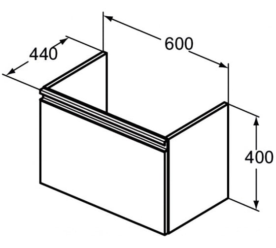 Подстолье для умывальника 60 см IDEAL STANDARD TESI для подвесного монтажа T0046OV 00000053219