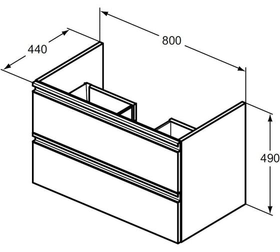 Подстолье для умывальника 80 см IDEAL STANDARD TESI для подвесного монтажа T0051OV 00000047780
