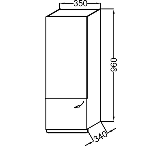 Полуколонна левая JACOB DELAFON ODEON UP EB893G-N18 35х34х96, белый 00000028075