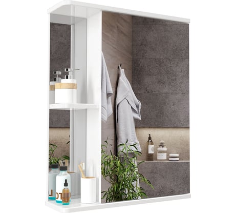 Подвесной зеркальный шкаф Sanstar универсальный 50 с полками 217.1-2.4.1.