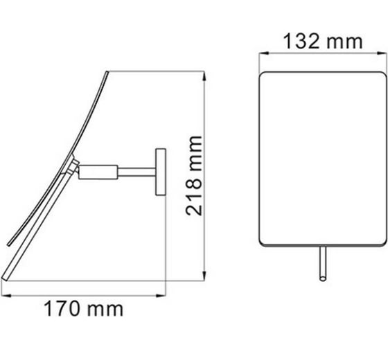 Зеркало WasserKRAFT с 3-х кратным увеличением K-1001BLACK