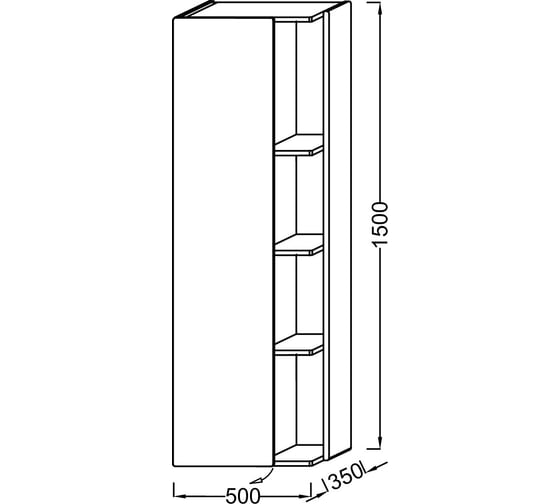 Подвесная колонна JACOB DELAFON 50 см, шарниры слева, мягкий черный EB1179G-M61 00000058141
