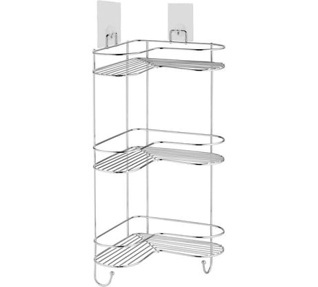 Полка Kleber угловая трехъярусная на силиконовом креплении LITE KLE-LT056