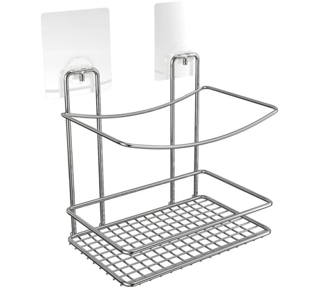 Полка высокая для ванной Kleber-решетка настенная на силиконовом креплении Lite KLE-LT033