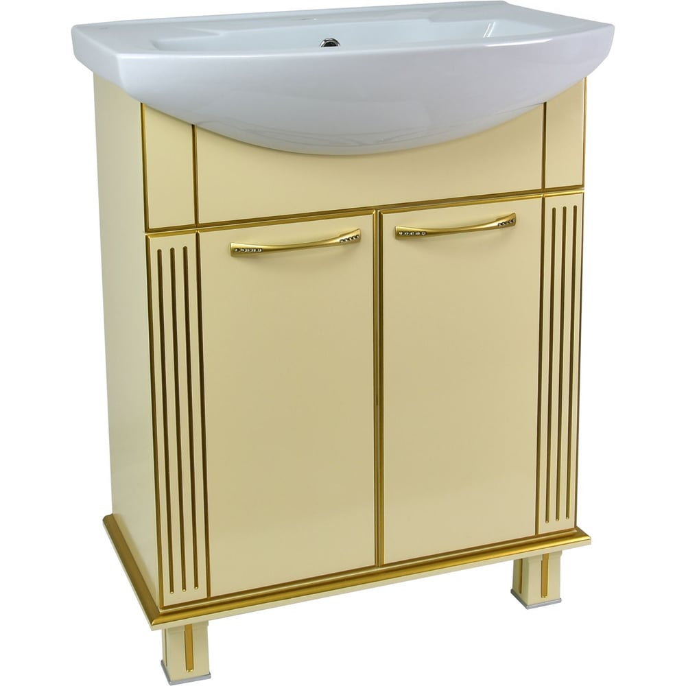 Тумба DORATIZ Аттика 75 под умывальник Элеганс бежевый, патина золото ...