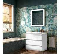 Напольная база под раковину Art&Max FAMILY с тремя выкатными ящиками, Bianco Lucido, 900x480x845, FAMILY-900-3C-PIA-BL