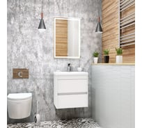 Подвесная база под раковину Art&Max FAMILY с двумя выкатными ящиками, Bianco Lucido, 500x350x550, Family-500-2C-SO-BL