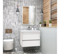 Подвесная база под раковину Art&Max FAMILY с двумя выкатными ящиками, Bianco Lucido, 750x480x550, Family-750-2C-SO-BL