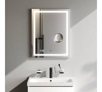 Универсальное зеркало AM.PM с контурной Led-подсветкой, часами и косметическим зеркалом M91AMOX0553WG