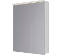Шкаф зеркальный Lemark ZENON белый глянец, 60x80 см, 2-х дверный, с козырьком-подсветкой, с розеткой, LM60ZS-Z