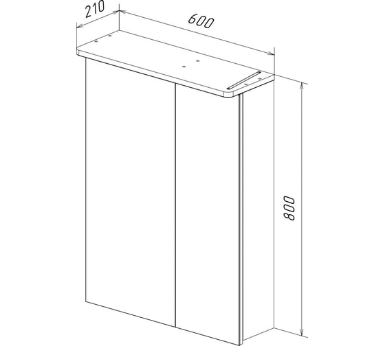 Шкаф зеркальный Lemark ZENON белый глянец, 60x80 см, 2-х дверный, с козырьком-подсветкой, с розеткой, LM60ZS-Z