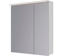 Шкаф зеркальный Lemark ZENON белый глянец, 70x80 см, 2-х дверный, с козырьком-подсветкой, с розеткой, LM70ZS-Z