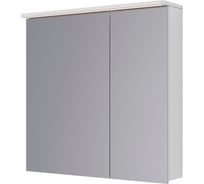 Шкаф зеркальный Lemark ZENON белый глянец, 80x80 см, 2-х дверный, с козырьком-подсветкой, с розеткой, LM80ZS-Z