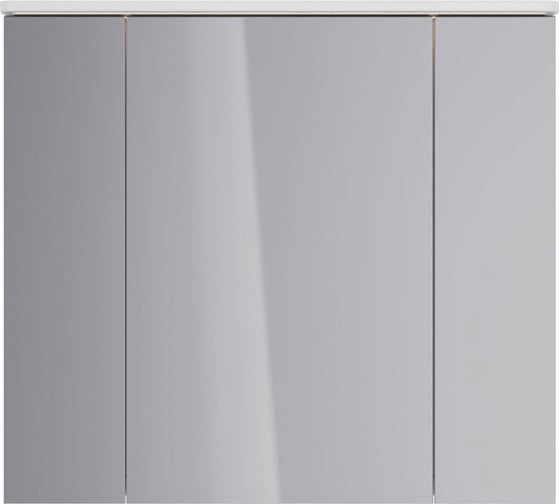 Шкаф зеркальный Lemark ZENON белый глянец, 90x80 см, 3-х дверный, с козырьком-подсветкой, с розеткой, LM90ZS-Z