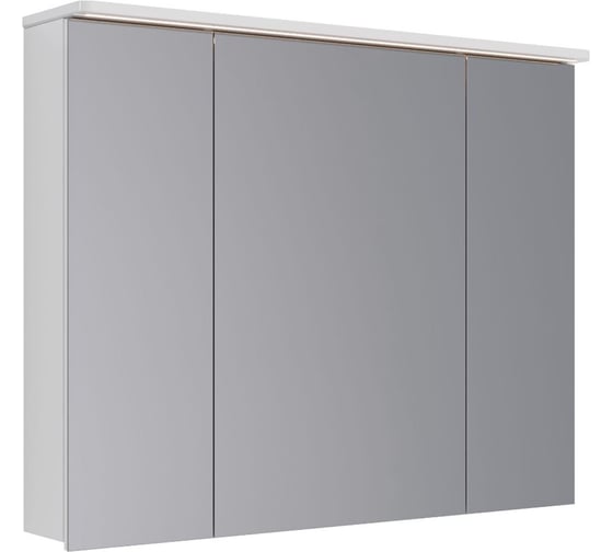 Шкаф зеркальный Lemark ZENON белый глянец, 100x80 см, 3-х дверный, с козырьком-подсветкой, с розеткой, LM100ZS-Z