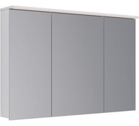 Шкаф зеркальный Lemark ZENON белый глянец, 120x80 см, 3-х дверный, с козырьком-подсветкой, с розеткой, LM120ZS-Z