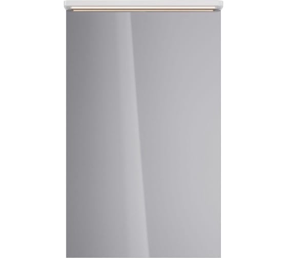 Шкаф зеркальный Lemark ZENON 50x80 см 1 дверный, петли слева, с козырьком-подсветкой, с розеткой, цвет корпуса: Белый глянец LM50ZS-Z