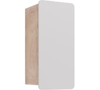 Полупенал Lemark OLIVIA 35 см, подвесной, 1 дверный, открывание левое/правое, цвет корпуса: дуб кантри, цвет фасада: белый глянец LM08OL35PL